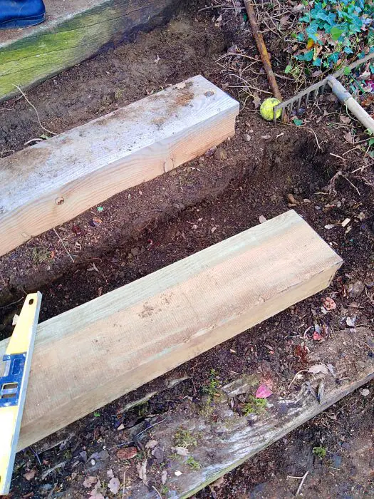 escalier bois jardin