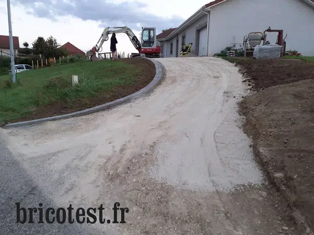 Accès maison en pente, étape 2