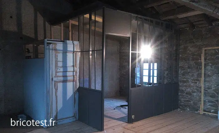verrière bois industrielle