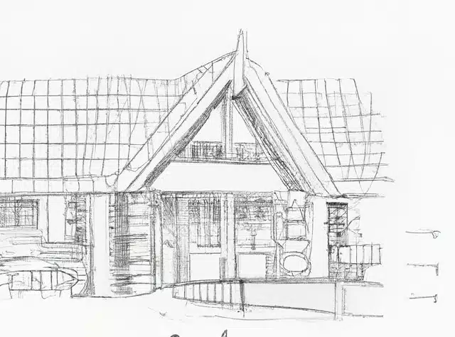 esquisse maison en rondin